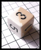 Dice : Dice - 6D - Chessex Half and Half White and Tan with Black Numerals - FA collection buy Dec 2010